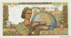 10000 Francs GÉNIE FRANÇAIS FRANCIA  1954 F.50.72 AU
