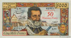 50 NF sur 5000 Francs HENRI IV FRANCIA  1958 F.54.01 q.SPL