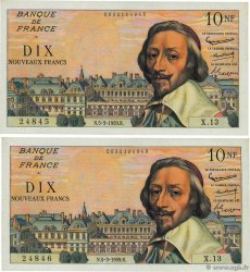 10 Nouveaux Francs RICHELIEU Consécutifs FRANKREICH  1959 F.57.01 fST