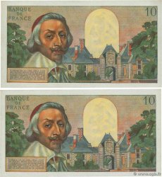 10 Nouveaux Francs RICHELIEU Consécutifs FRANKREICH  1959 F.57.01 fST