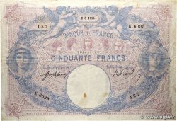 50 Francs BLEU ET ROSE FRANKREICH  1915 F.14.28 S