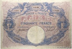50 Francs BLEU ET ROSE FRANCE  1917 F.14.30 F