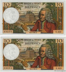 10 Francs VOLTAIRE Consécutifs FRANCE  1967 F.62.26