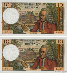 10 Francs VOLTAIRE Consécutifs FRANCIA  1970 F.62.46 SPL+