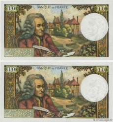 10 Francs VOLTAIRE Consécutifs FRANCE  1973 F.62.63 SPL