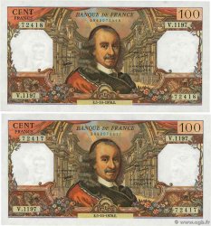 100 Francs CORNEILLE Consécutifs FRANCIA  1978 F.65.63 FDC