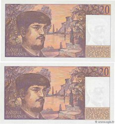 20 Francs DEBUSSY Consécutifs FRANCIA  1982 F.66.03 FDC