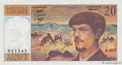 20 Francs DEBUSSY FRANCE  1986 F.66.07A17 UNC
