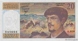 20 Francs DEBUSSY FRANCIA  1987 F.66.08A18 FDC