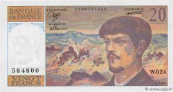 20 Francs DEBUSSY FRANCIA  1989 F.66.10W24 FDC