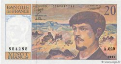 20 Francs DEBUSSY à fil de sécurité FRANCIA  1990 F.66bis.01A29 FDC