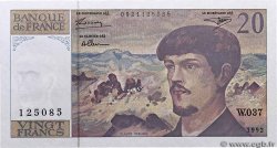 20 Francs DEBUSSY à fil de sécurité FRANKREICH  1992 F.66bis.03