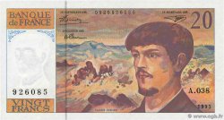 20 Francs DEBUSSY à fil de sécurité FRANCIA  1993 F.66bis.04A38 FDC