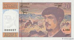 20 Francs DEBUSSY Modifié Petit numéro FRANCIA  1997 F.66ter.02A50 FDC