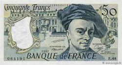 50 Francs QUENTIN DE LA TOUR FRANCIA  1987 F.67.13 FDC