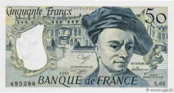 50 Francs QUENTIN DE LA TOUR FRANCIA  1991 F.67.17 FDC