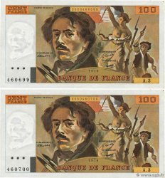 100 Francs DELACROIX Consécutifs FRANCE  1978 F.68.03