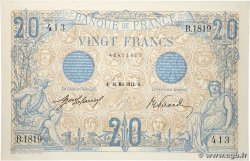 20 Francs BLEU FRANCIA  1912 F.10.02 SC+
