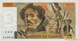 100 Francs DELACROIX modifié FRANCIA  1981 F.69.05 q.FDC