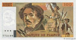 100 Francs DELACROIX modifié FRANCIA  1983 F.69.07 FDC