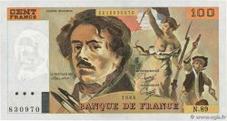 100 Francs DELACROIX modifié FRANCIA  1984 F.69.08b FDC