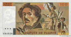 100 Francs DELACROIX modifié FRANCIA  1985 F.69.09 FDC