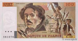 100 Francs DELACROIX modifié FRANCE  1986 F.69.10