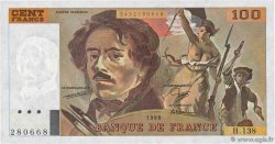 100 Francs DELACROIX imprimé en continu FRANCIA  1990 F.69bis.01a FDC