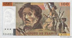 100 Francs DELACROIX imprimé en continu FRANCIA  1990 F.69bis.02a FDC