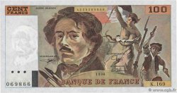 100 Francs DELACROIX imprimé en continu FRANCIA  1990 F.69bis.02b FDC