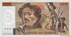 100 Francs DELACROIX imprimé en continu FRANCIA  1990 F.69bis.02e1 FDC