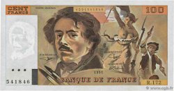 100 Francs DELACROIX imprimé en continu FRANCIA  1991 F.69bis.03a4 FDC