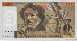100 Francs DELACROIX imprimé en continu Grand numéro FRANCIA  1991 F.69bis.04aA190 SC+