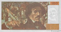 100 Francs DELACROIX imprimé en continu Grand numéro FRANCIA  1991 F.69bis.04aA190 SC+