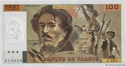 100 Francs DELACROIX imprimé en continu Numéro spécial FRANCIA  1993 F.69bis.08 FDC