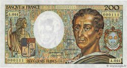 200 Francs MONTESQUIEU Petit numéro FRANCIA  1987 F.70.07A44
