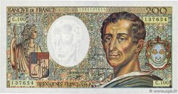 200 Francs MONTESQUIEU FRANCIA  1990 F.70.10b FDC