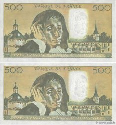 500 Francs PASCAL Consécutifs FRANCE  1989 F.71.42 pr.NEUF