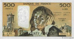 500 Francs PASCAL Petit numéro FRANCIA  1991 F.71.48A351 q.FDC