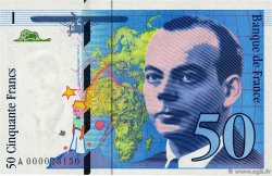 50 Francs SAINT-EXUPÉRY Petit numéro FRANCE  1992 F.72.01aA NEUF