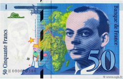 50 Francs SAINT-EXUPÉRY Petit numéro FRANCE  1992 F.72.01aH