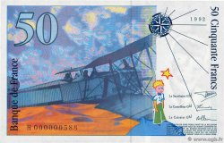 50 Francs SAINT-EXUPÉRY Petit numéro FRANCE  1992 F.72.01aH UNC
