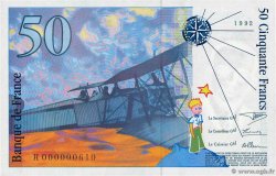 50 Francs SAINT-EXUPÉRY Petit numéro FRANCIA  1992 F.72.01aH FDC