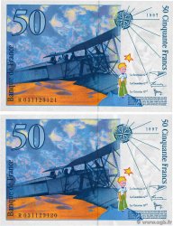 50 Francs SAINT-EXUPÉRY modifié Consécutifs FRANCIA  1997 F.73.04 FDC