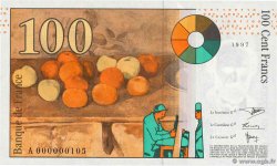 100 Francs CÉZANNE Petit numéro FRANCE  1997 F.74.01A NEUF