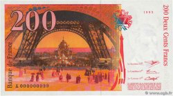 200 Francs EIFFEL Petit numéro FRANCE  1995 F.75.01A UNC