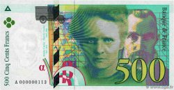 500 Francs PIERRE ET MARIE CURIE Petit numéro FRANCE  1994 F.76.01A