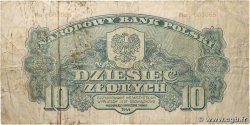 10 Zlotych POLOGNE  1944 P.111a B+