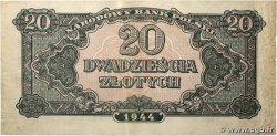 20 Zlotych POLOGNE  1944 P.113a TB