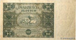 20 Zlotych POLOGNE  1947 P.130 TTB